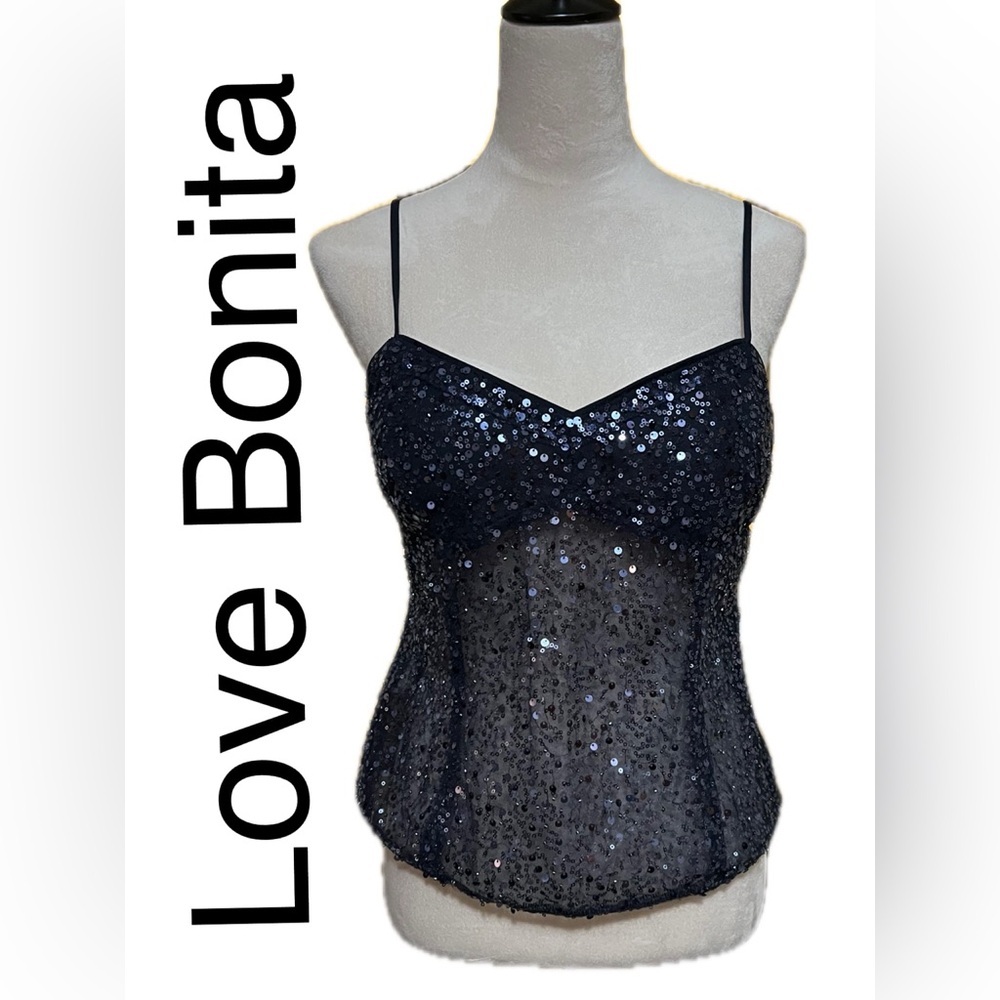 NWT Love Bonita, Gizela Padded V-neck Bustier Top, Size L - U.S Size 8